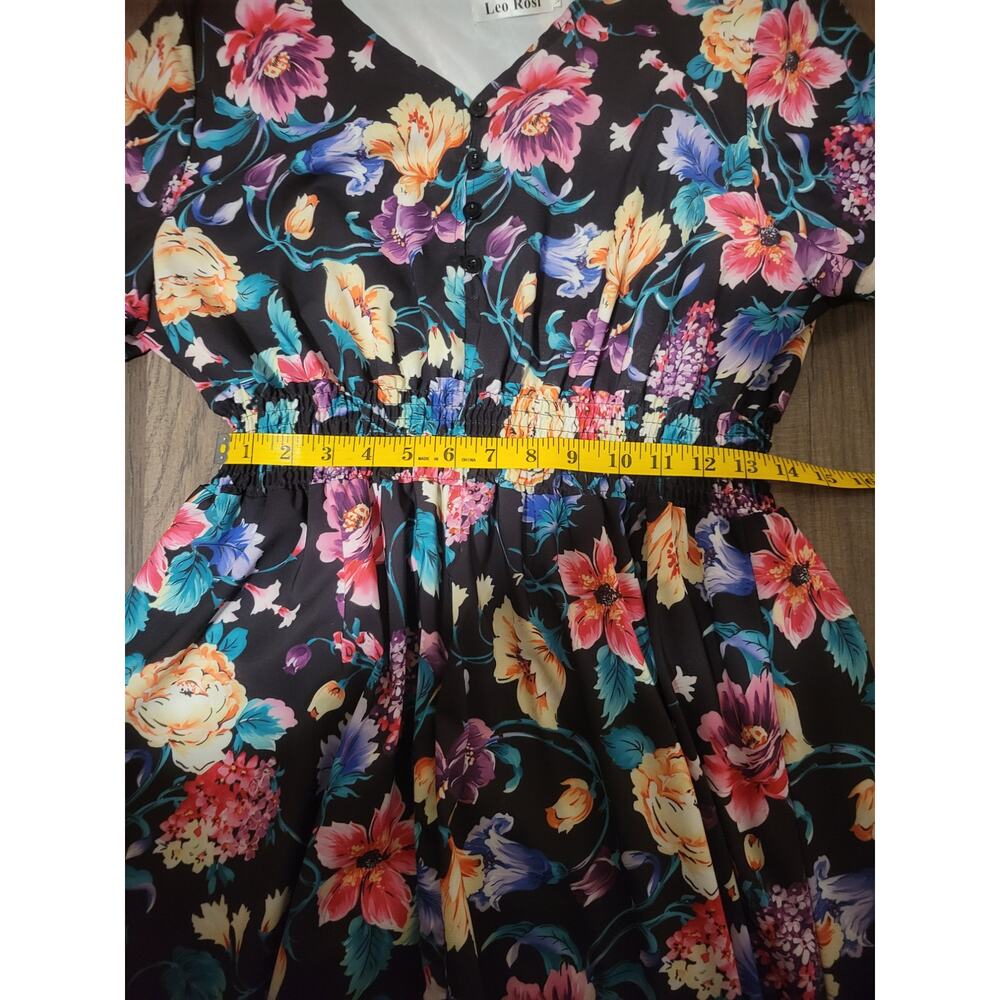 Colorful Floral Maxi Dress sz XL boho flowy whimsical - Picture 7 of 9
